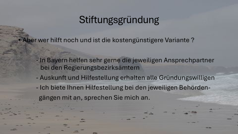 Kosteengünstige Hilfe bei einer Stiftungsgründung